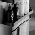 Bathroom Shelf | Matte Black Finish | Stainless Steel & Rust-Resistant | Space-Saving