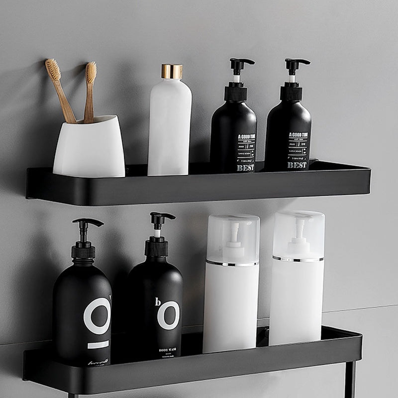 Bathroom Shelf | Matte Black Finish | Stainless Steel & Rust-Resistant | Space-Saving