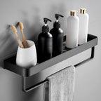 Bathroom Shelf | Matte Black Wall-Mounted | Rust-Resistant Metal | Space-Saving