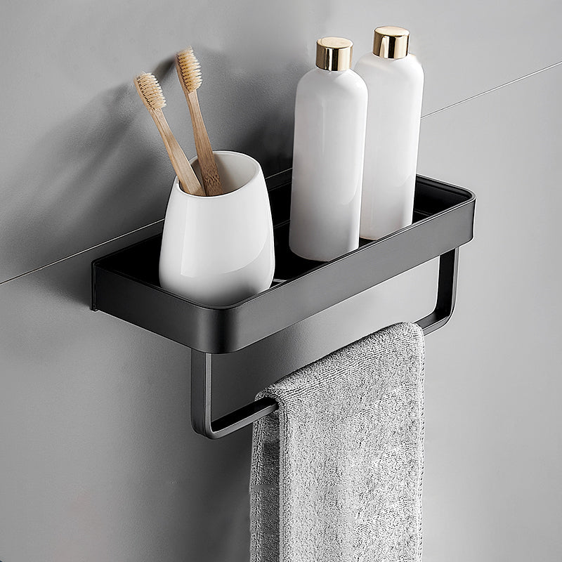 Bathroom Shelf | Matte Black Wall-Mounted | Rust-Resistant Metal | Space-Saving