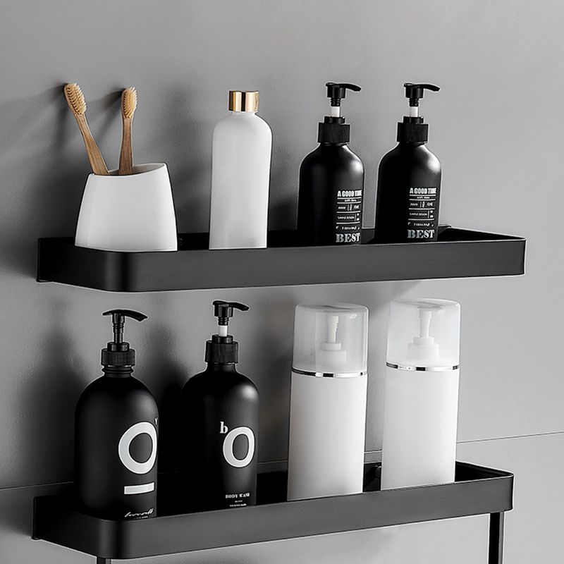 Bathroom Shelf | Matte Black Wall-Mounted | Rust-Resistant Metal | Space-Saving