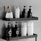 Bathroom Shelf | Matte Black Wall-Mounted | Rust-Resistant Metal | Space-Saving