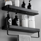Bathroom Shelf | Matte Black Wall-Mounted | Rust-Resistant Metal | Space-Saving