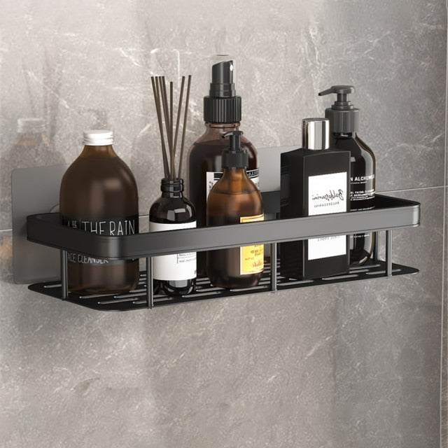 Bathroom Shelves | Metal Suction Cup Mount | Durable Metal | Tool-Free Install