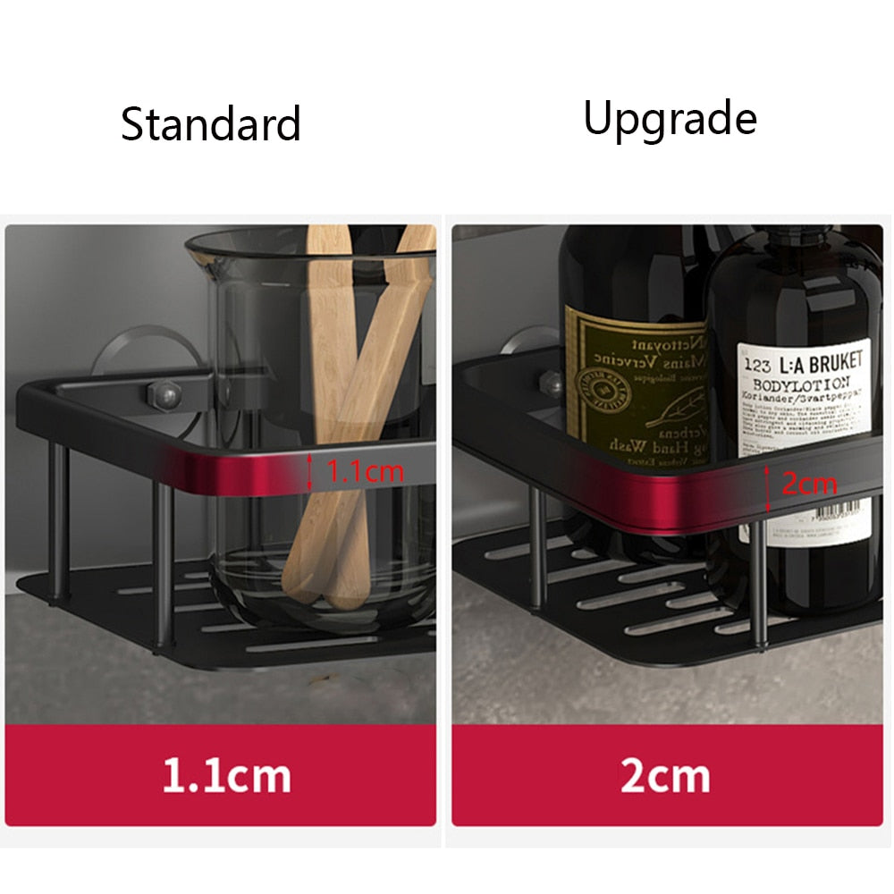 Bathroom Shelves | Metal Suction Cup Mount | Durable Metal | Tool-Free Install