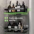 Bathroom Shelves | Metal Suction Cup Mount | Durable Metal | Tool-Free Install