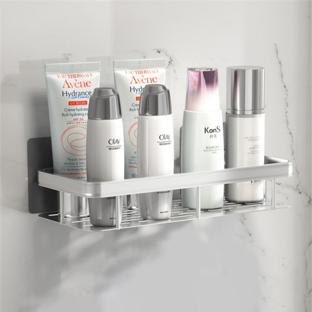 Bathroom Shelves | Metal Suction Cup Mount | Durable Metal | Tool-Free Install