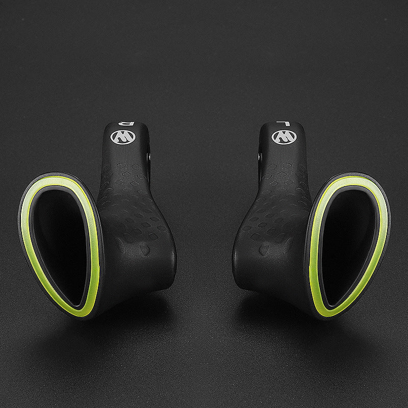 Bicycle Handlebar Grips | Ergonomic O-Shape | Carbon Fiber & Nylon | Fluorescent Visibility