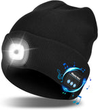 Bluetooth Beanie Hat (Unisex) | Wireless Headphones & Detachable LED | USB Rechargeable