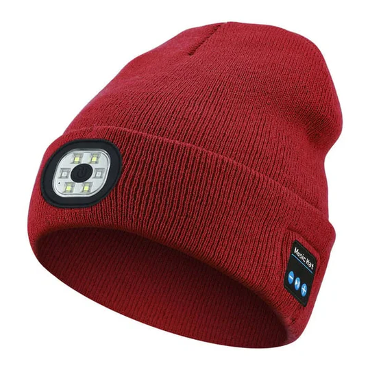 Bluetooth Beanie | LED Light & Built-In Speakers | Rechargeable | Warmth