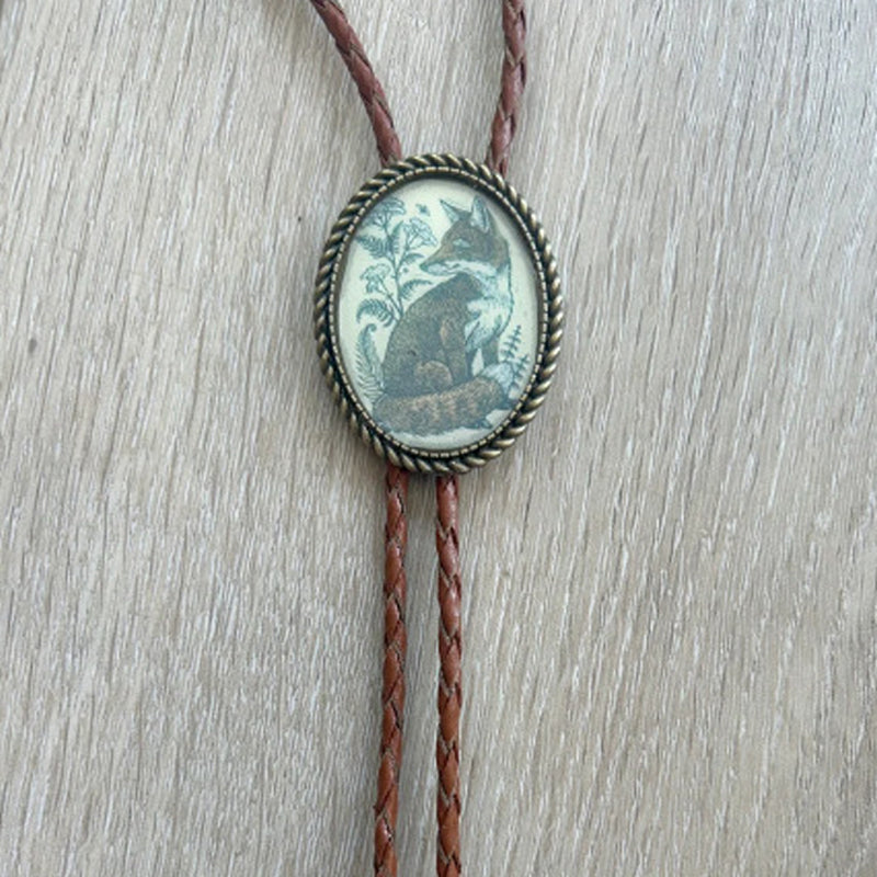 Bolo Tie | Frog Playing Banjo Design | Leather Cord & Stainless Steel Slide | Adjustable Fit