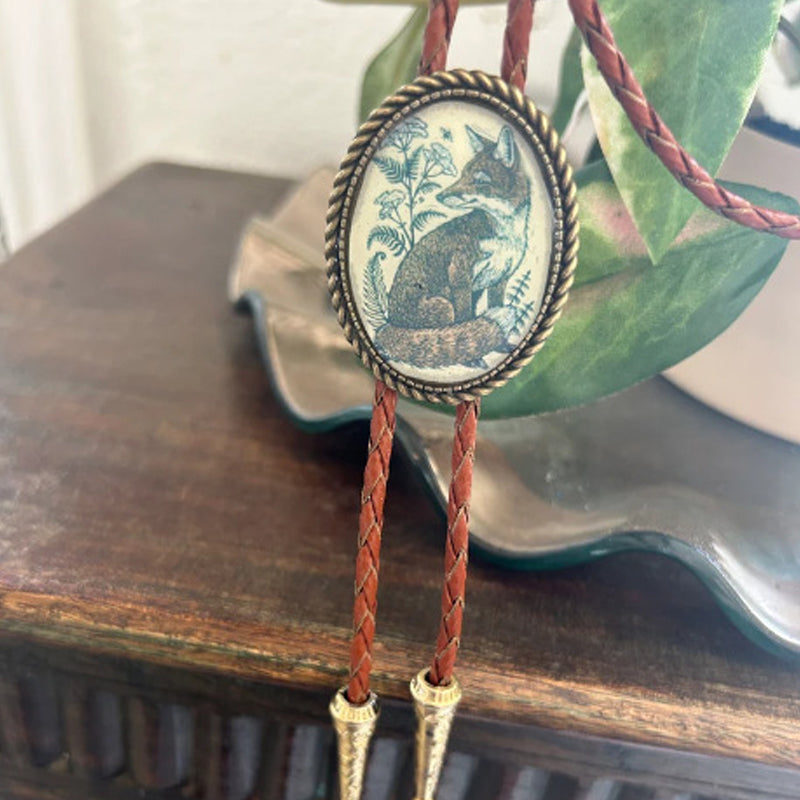 Bolo Tie | Frog Playing Banjo Design | Leather Cord & Stainless Steel Slide | Adjustable Fit