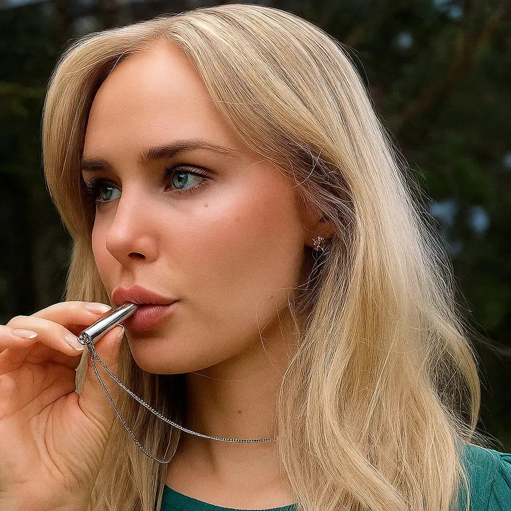 Breathing Necklace for Smoking Cessation | Sleek Stainless Steel | 50cm Chain | Stress Relief