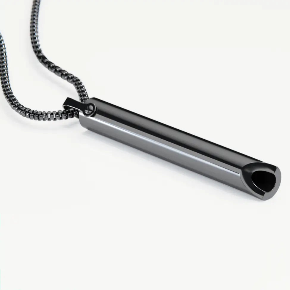 Breathing Necklace for Smoking Cessation | Sleek Stainless Steel | 50cm Chain | Stress Relief