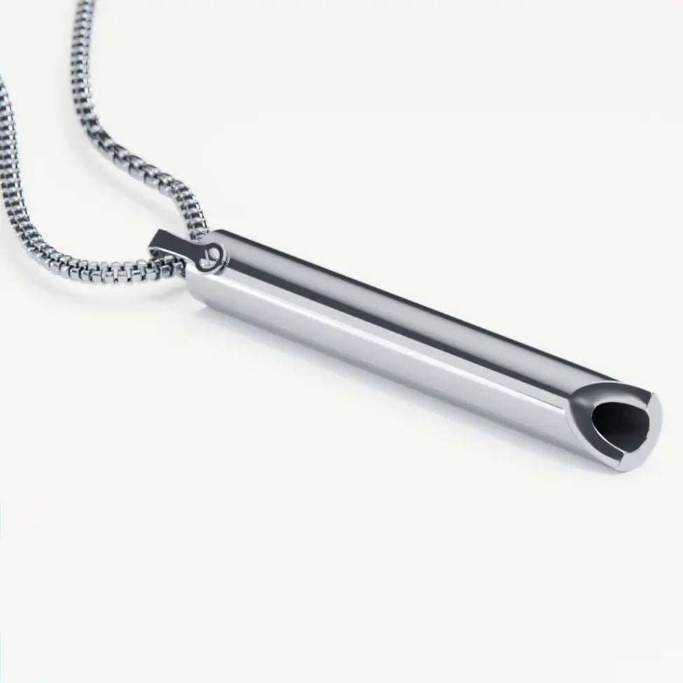 Breathing Necklace for Smoking Cessation | Sleek Stainless Steel | 50cm Chain | Stress Relief