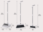 Broom & Dustpan Set | Integrated Comb & Ergonomic Handle | Stainless Steel Handle | Space-Saving