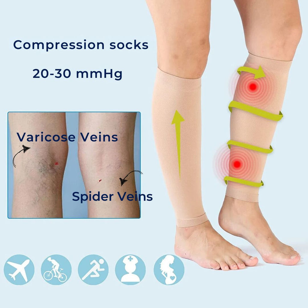 Calf Compression Socks | Soft Elastic Fabric | Circulation Support