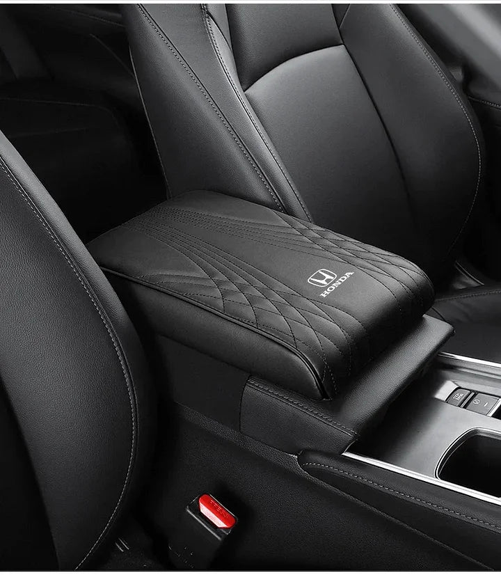 Car Armrest Pad | Memory Foam | Diamond-Stitched Leather | Ergonomic Comfort