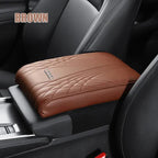 Car Armrest Pad | Memory Foam | Diamond-Stitched Leather | Ergonomic Comfort