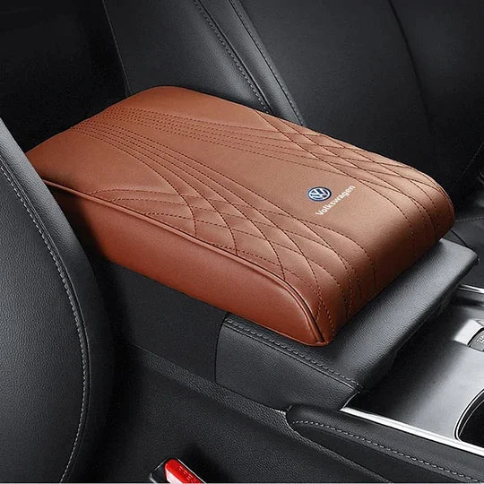 Car Armrest Pad | Memory Foam | Diamond-Stitched Leather | Ergonomic Comfort