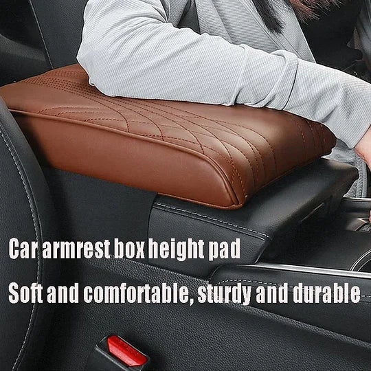 Car Armrest Pad | Memory Foam | Diamond-Stitched Leather | Ergonomic Comfort