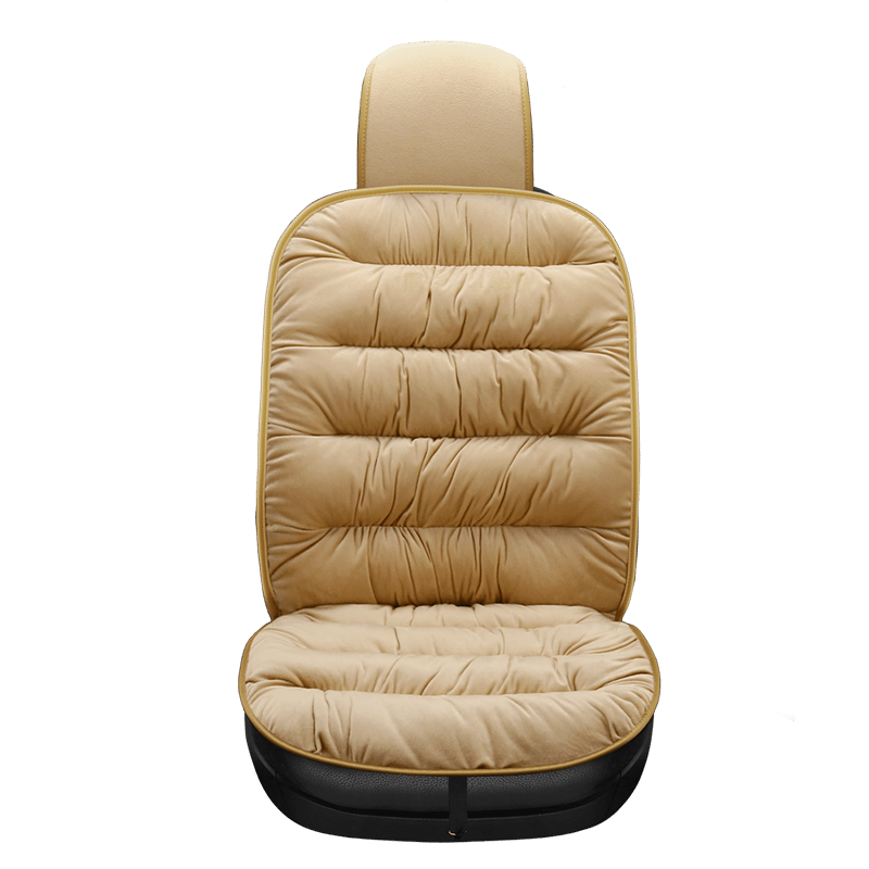 Car Front Seat Cushion Pad | Full-Length Quilted Plush | 19.1 x 40.6 in
