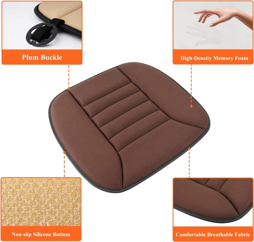 Car Seat Cushion | Memory Foam Support | Breathable Cover & Silicone Gel | Pain Relief