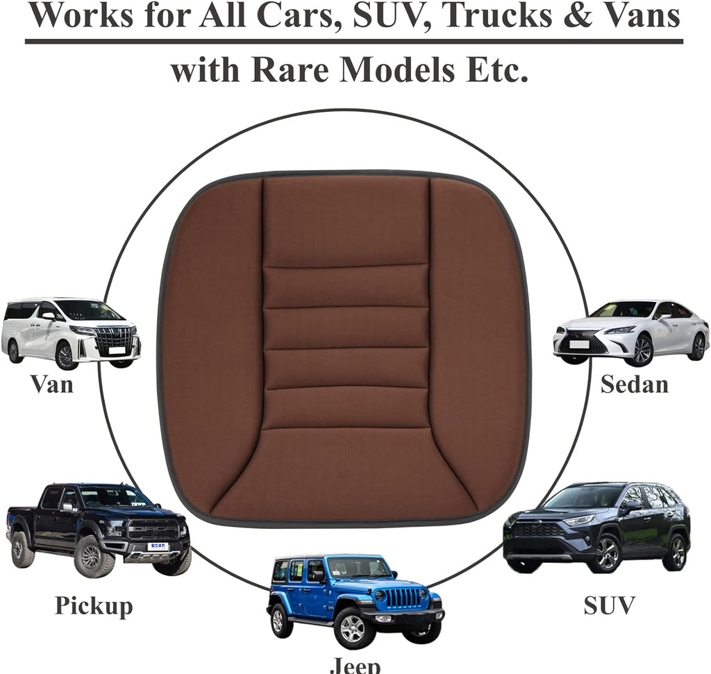 Car Seat Cushion | Memory Foam Support | Breathable Cover & Silicone Gel | Pain Relief