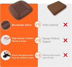 Car Seat Cushion | Memory Foam Support | Breathable Cover & Silicone Gel | Pain Relief