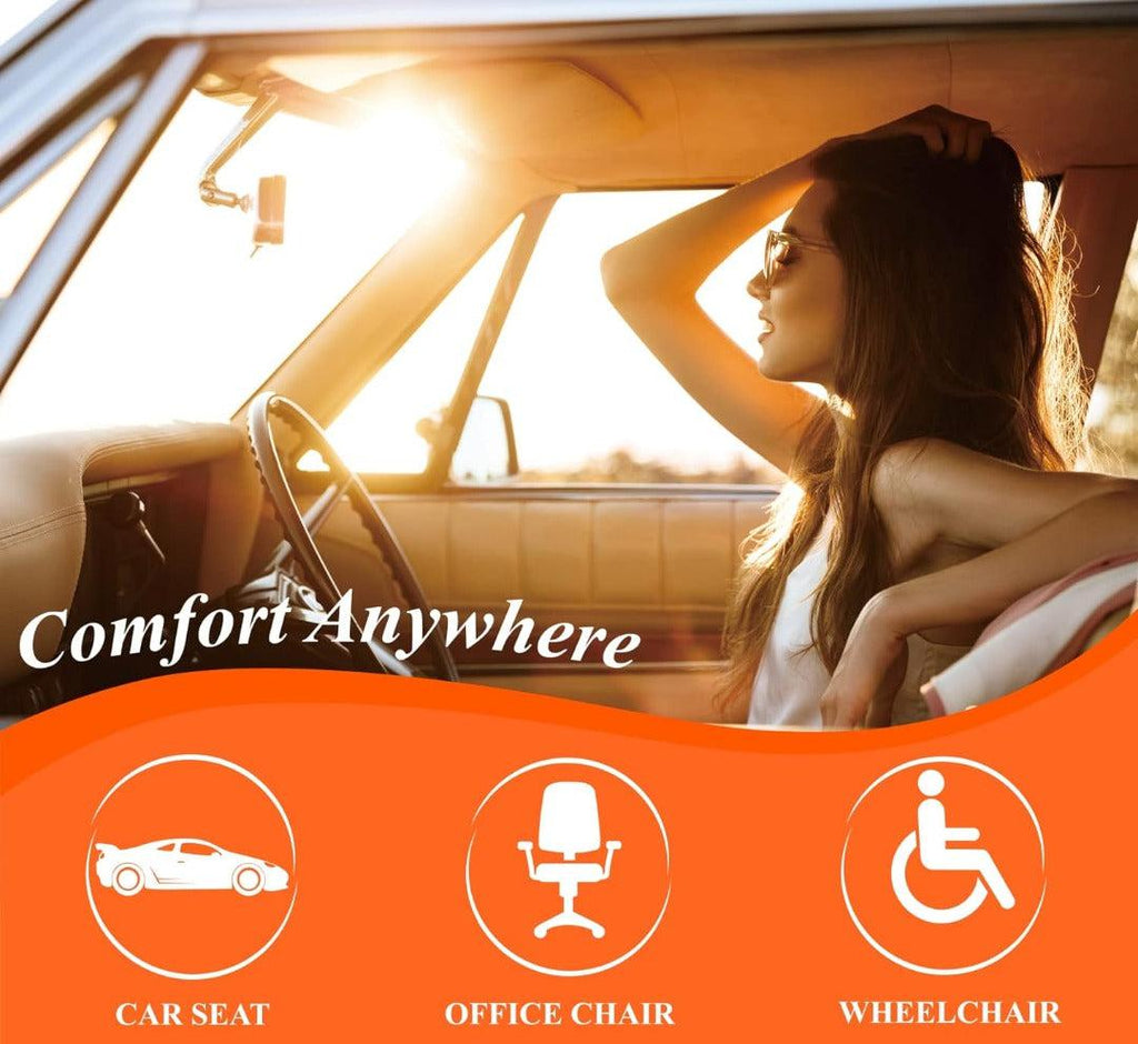Car Seat Cushion | Memory Foam Support | Breathable Cover & Silicone Gel | Pain Relief