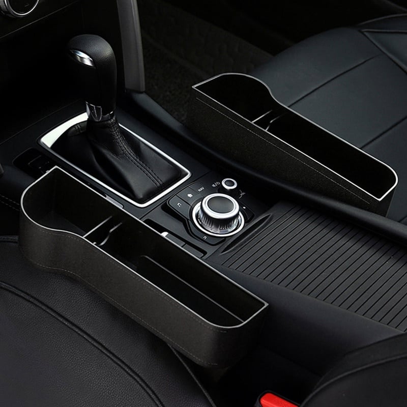 Car Seat Gap Organizer | Premium Leather Design | Cup Holder & Phone Storage | Universal Fit