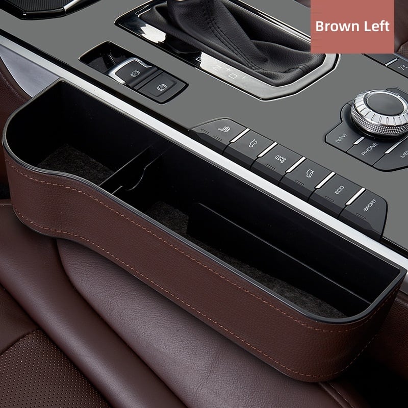 Car Seat Gap Organizer | Premium Leather Design | Cup Holder & Phone Storage | Universal Fit