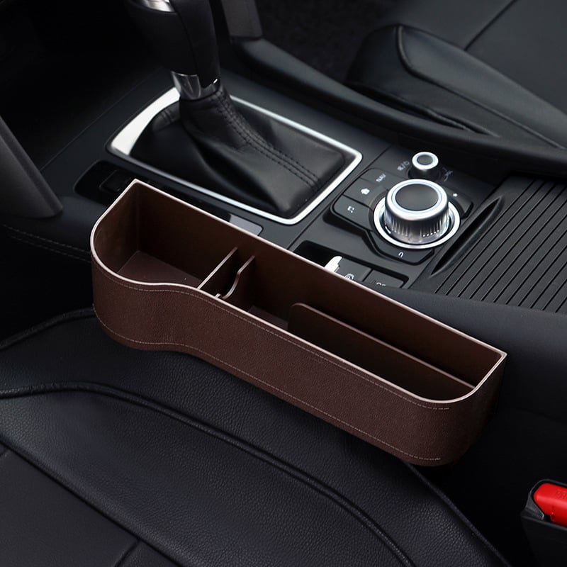 Car Seat Gap Organizer | Premium Leather Design | Cup Holder & Phone Storage | Universal Fit