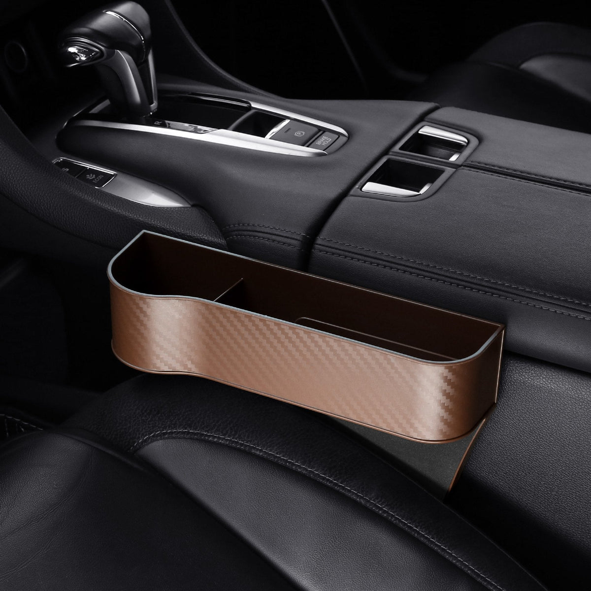 Car Seat Gap Organizer | Premium Leather Design | Cup Holder & Phone Storage | Universal Fit