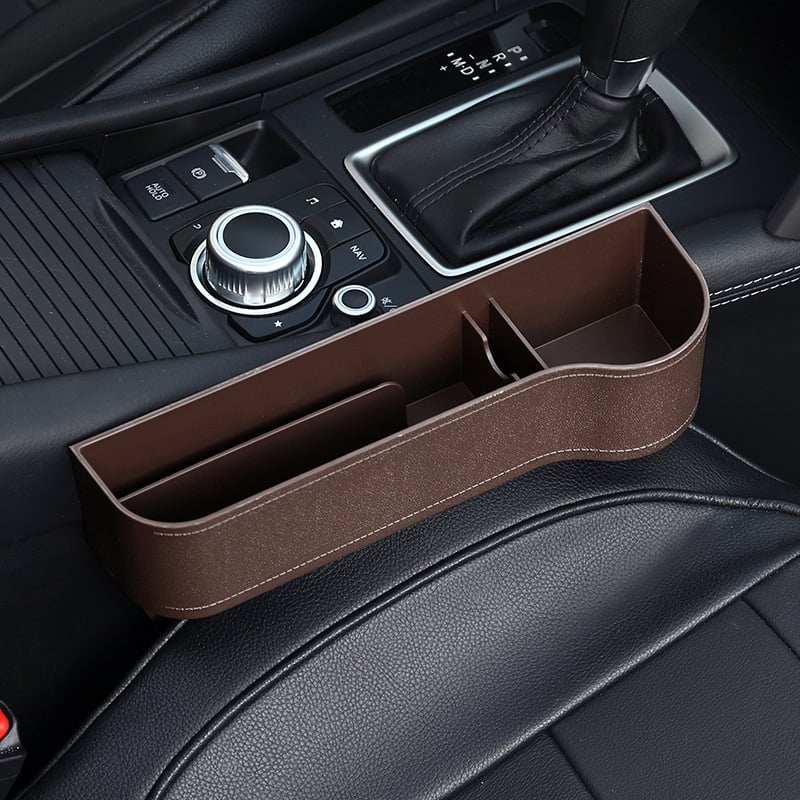 Car Seat Gap Organizer | Premium Leather Design | Cup Holder & Phone Storage | Universal Fit