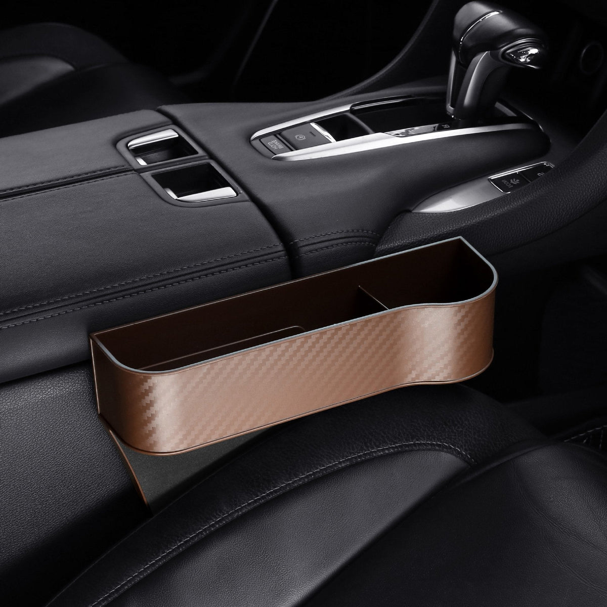 Car Seat Gap Organizer | Premium Leather Design | Cup Holder & Phone Storage | Universal Fit