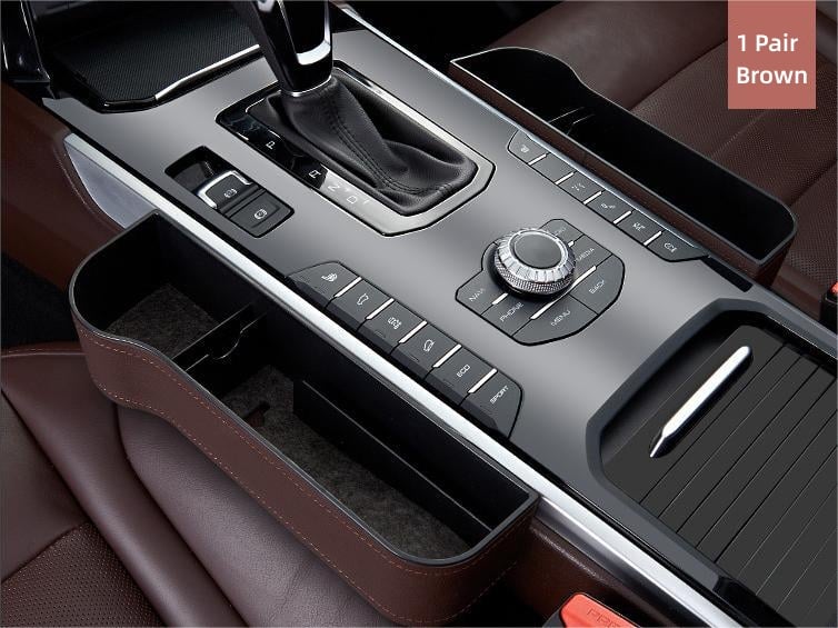 Car Seat Gap Organizer | Premium Leather Design | Cup Holder & Phone Storage | Universal Fit