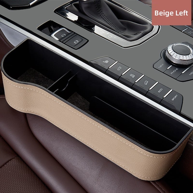 Car Seat Gap Organizer | Premium Leather Design | Cup Holder & Phone Storage | Universal Fit