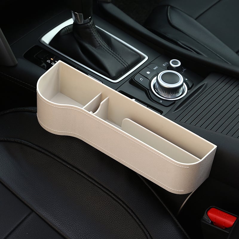 Car Seat Gap Organizer | Premium Leather Design | Cup Holder & Phone Storage | Universal Fit