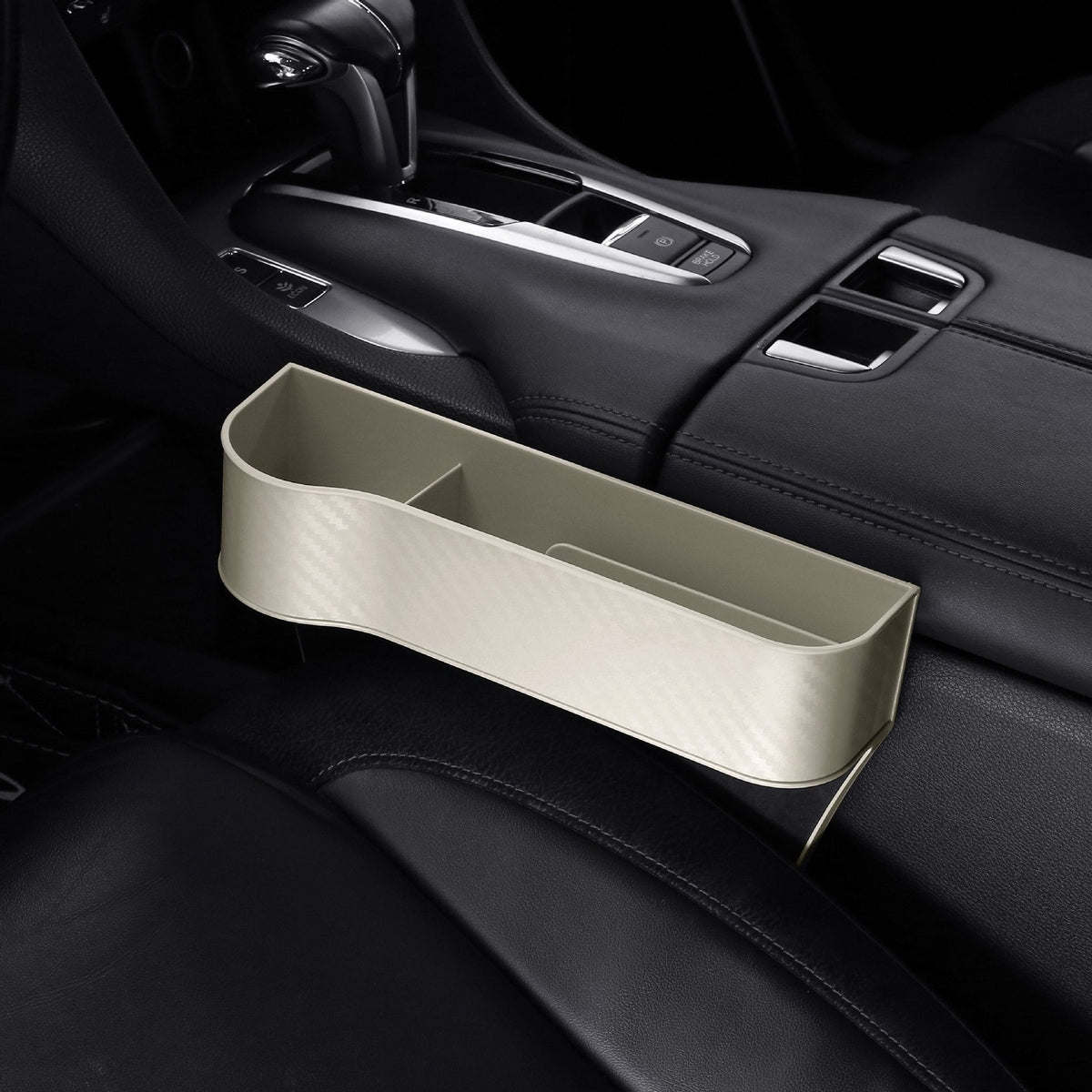 Car Seat Gap Organizer | Premium Leather Design | Cup Holder & Phone Storage | Universal Fit