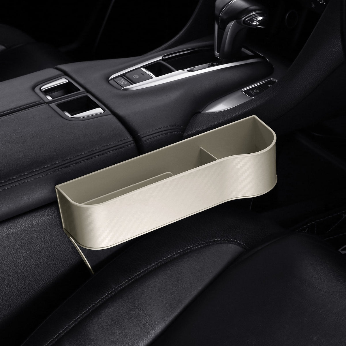 Car Seat Gap Organizer | Premium Leather Design | Cup Holder & Phone Storage | Universal Fit