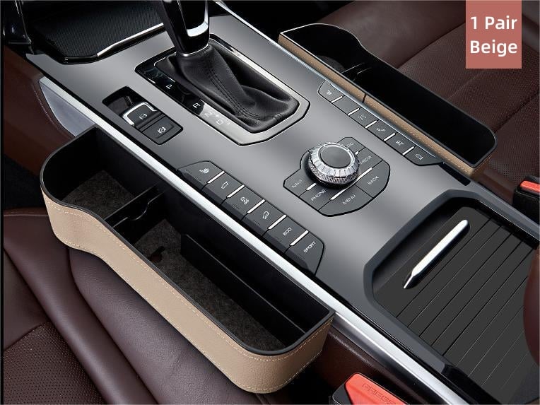 Car Seat Gap Organizer | Premium Leather Design | Cup Holder & Phone Storage | Universal Fit