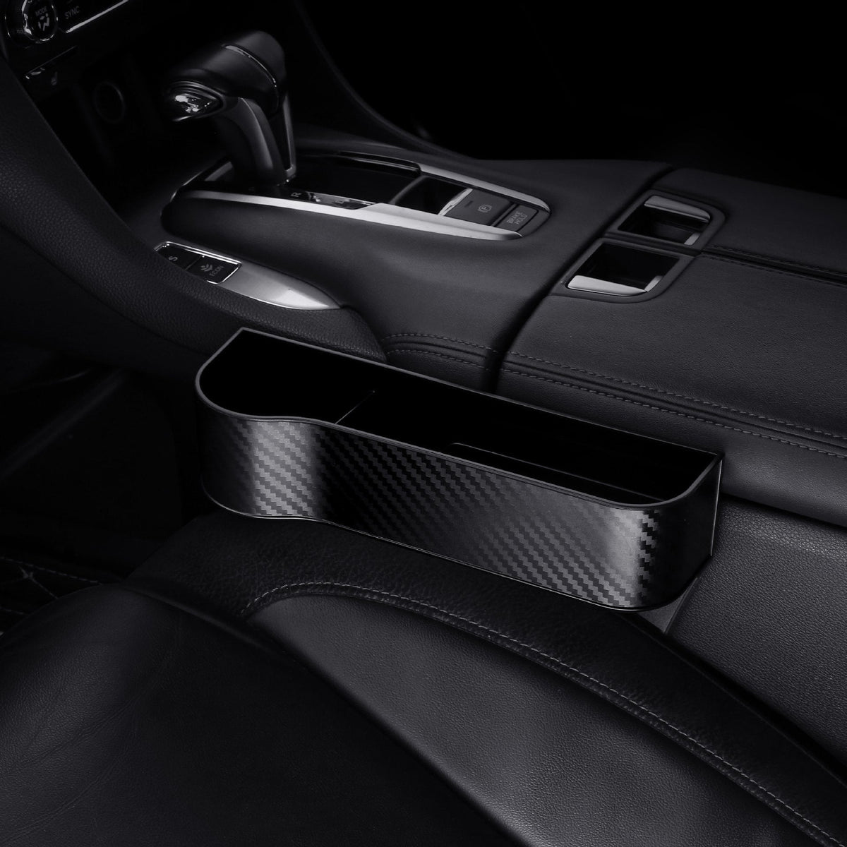 Car Seat Gap Organizer | Premium Leather Design | Cup Holder & Phone Storage | Universal Fit