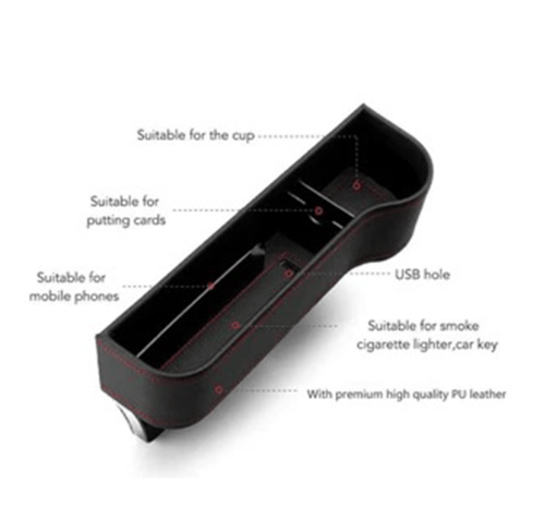 Car Seat Gap Organizer | Premium Leather Design | Cup Holder & Phone Storage | Universal Fit