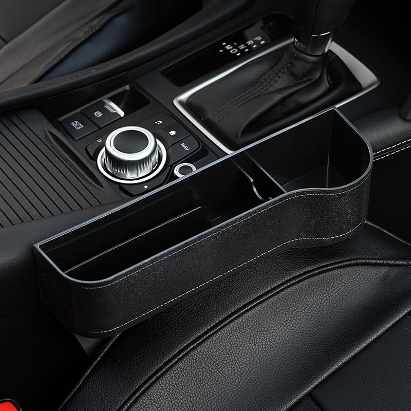 Car Seat Gap Organizer | Premium Leather Design | Cup Holder & Phone Storage | Universal Fit