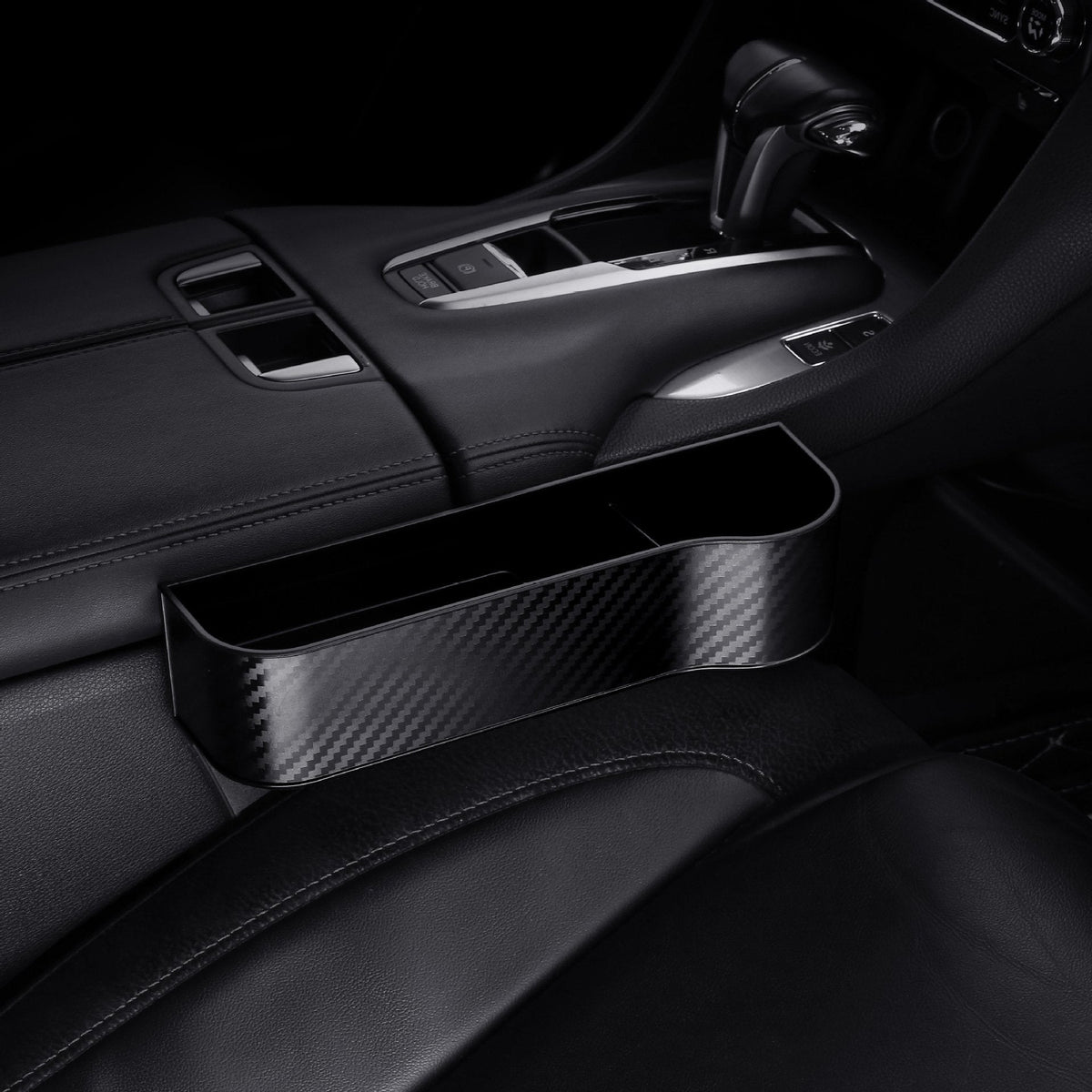 Car Seat Gap Organizer | Premium Leather Design | Cup Holder & Phone Storage | Universal Fit
