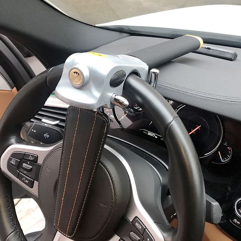 Car Steering Wheel Lock | Heavy-Duty Anti-Theft | Adjustable Fit & Leather Pad | Enhanced Security