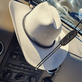 Car & Truck Hat Holder | Lasso Rope Cowboy Style | Suction Cup Mount & Leather Cord | Secure Hold