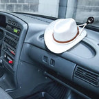 Car & Truck Hat Holder | Lasso Rope Cowboy Style | Suction Cup Mount & Leather Cord | Secure Hold