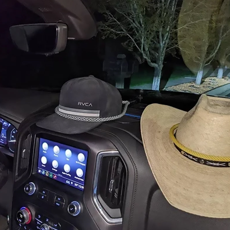 Car & Truck Hat Holder | Lasso Rope Cowboy Style | Suction Cup Mount & Leather Cord | Secure Hold